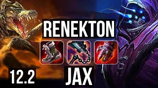 RENEKTON vs JAX (TOP) | Rank 2 Renekton, 8/1/8, 2.6M mastery, Godlike | BR Challenger | 12.2