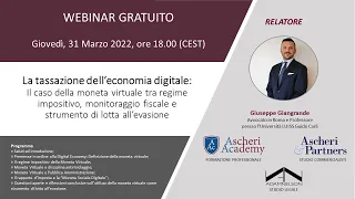 Webinar: La Tassazione dell'Economia Digitale