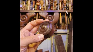 How to turn a small pill box from an old piece of walnut.