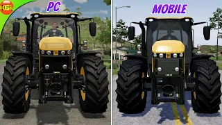 FS 22 PC vs FS 23 Mobile - Graphics Comparison featuring JCB
