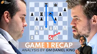 Game 1 | Carlsen - Nepomniachtchi World Chess Championship Recap | Daniel King