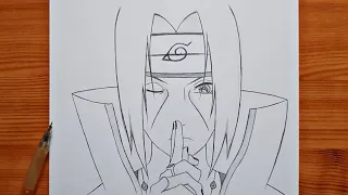 how to draw Itachi Uchiha | Itachi step by step | easy for beginners