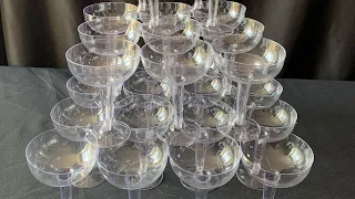 DIY Champagne Glass Tower Centerpiece