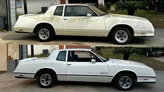 Cleaning my grandma's old car for the first time in 22 years. (incredibly satisfying)