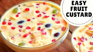 Fruit Custard Recipe | Healthy Dessert Recipe | How to Make Fruit Custard (Hindi)