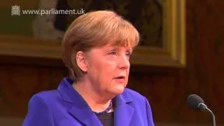 German Chancellor, Angela Merkel, addresses Parliament