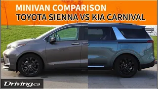 2021 Toyota Sienna vs 2022 Kia Carnival | Minivan Comparison | Driving.ca