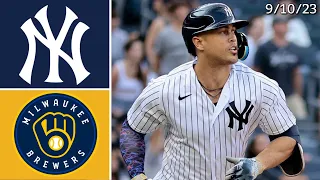 New York Yankees vs Milwaukee Brewers | Game Highlights | 9/10/23