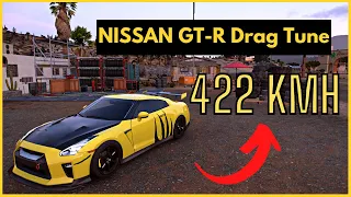 Forza Horizon 5 - Fastest Nissan GT-R (R35) Drag Tune | GT-R Best Drag Build - 422 KMH
