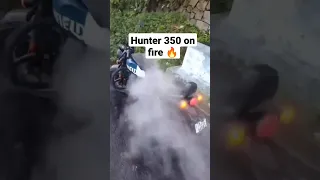 Royal Enfield Hunter 350 on FIRE 🔥 🤯 #shorts #youtubeshorts