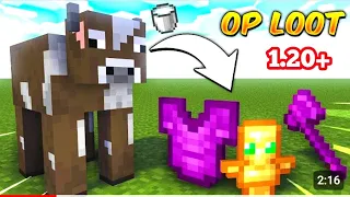Minecraft Pe But, Cow Gives OP Items ||1.20 🤯