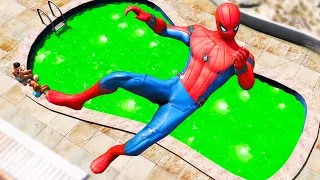 GTA 5 Spiderman Jumping Into Toxic Pool (Ragdolls/Euphoria Physics) #1