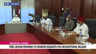 [WATCH] I Will Consider Unconditional Release Of Nnamdi Kanu, Buhari Tells Igbo Leaders
