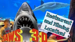 JAWS 3-D RESTAURANT AND FILMING LOCATIONS in SeaWorld Orlando, Florida. (Sharks Underwater Grill)