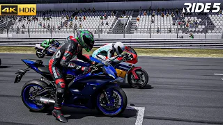RIDE 5 - 100% Very Hard Difficulty at Program 4,699km Race Gameplay (4K/60FPS) - Yamaha YZF-R7