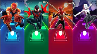 Spiderman vs Black Spiderman vs Spiderman No Way Homen vs Spider Gwen | Tiles Hop EDM Rush