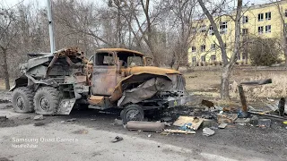 Зруйнована будівля Інституту Високих Технологій. Вулиця Курчатова, 31. Харків, Україна