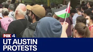 Pro-Palestine groups hold protest at UT Austin, groups march against antisemitism at Texas Capitol