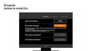 Ecogeste - Activer le Mode Economie d'énergie du décodeur - Orange