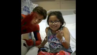 Tom Holland and children in hospital #spiderman #tomholland #shorts