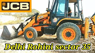 JCB 3dx Eco Loading Mud Mahindra 275 Eicher 485 John Deere Tractor with Trolley Rohini sector 35 jcb
