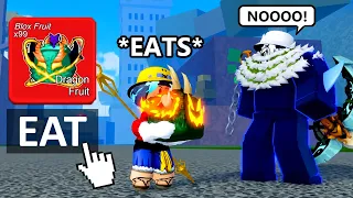 Eating Mythical DRAGON Fruits In Front Of SCAMMERS.. (Blox Fruits)