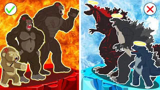 POOR BABY GODZILLA vs. KONG LIFE : Good Family vs Bad Family | So Sad But Happy Ending Animation