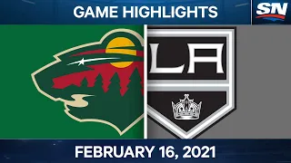 NHL Game Highlights | Wild vs. Kings - Feb. 16, 2021