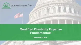ABLE - Qualified Disability Expense Fundamentals