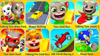 Talking Tom Blast Park, Shape Shifting, Talking Tom Jetski, Tom Hero Dash, Talking Pet Gold Run...