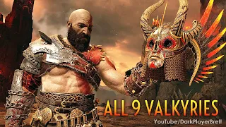 God of War - All Valkyrie Boss Fights (Chooser of the Slain Trophy) [PS4 Pro]