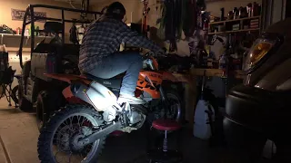 Ktm 525 sx  hot start  , properly tuned and jetted