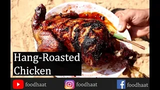 Hang-Roasted Chicken - Primitive Cooking | Cooking Full Chicken