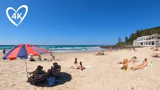 1hr Beach Walk On A Warm & Windy Winter's Day - Burleigh Heads, Gold Coast Australia.