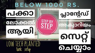 low tech planted tank setup step by step malayalam