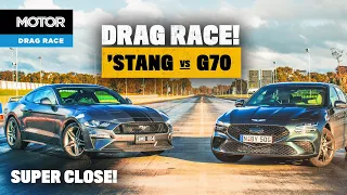 Ford Mustang GT vs Genesis G70: DRAG RACE (shock result!) | MOTOR