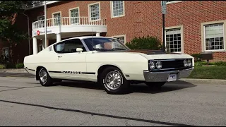 1969 Ford Torino Talladega in Wimbledon White & 428 Engine Sound on My Car Story with Lou Costabile