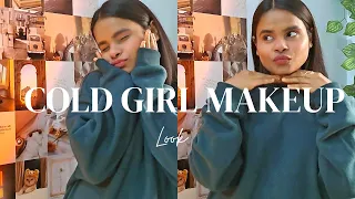 TIKTOK VIRAL  COLD GIRL MAKEUP | 5 MINUTE VIRAL COLLEGE MAKEUP | EASY MAKEUP TUTORIAL....