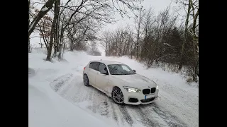 BMW M140i snow drive, drift, slide, stuck and heavy snow
