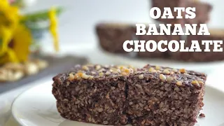 Take oats, cocoa and bananas and make this amazing dessert! !No sugar No flour