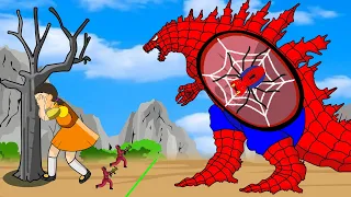 Evolution Of Godzilla Spider Playing Squid Game | 어몽어스 오징어 게임 Squid Game Animation