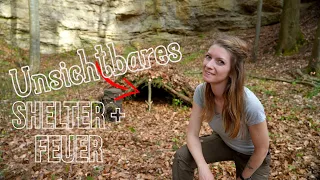 🌲​🦊​24h Bushcraft-Tour mit unsichtbaren Shelter & Feuer🔥​ 🌿​🪓​