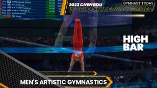 Top 3 in Men's High Bar Final - 2023 Chengdu FISU World University Games - Artistic Gymnastics