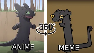 360º VR Toothless Dancing Meme vs Speakerman Toothless Dance№4