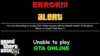 gta V(5): unable to play gta online after installing mods
