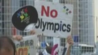 Small anti-Olympics protest in downtown Tokyo