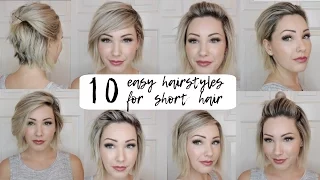 10 EASY HAIRSTYLES | SHORT HAIR