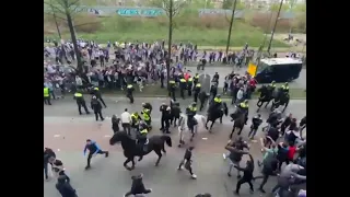 Riots between PSV Eindhoven v Leicester City