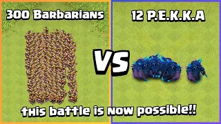 300 Barbarians VS 12 P.E.K.K.A | Clash of Clans