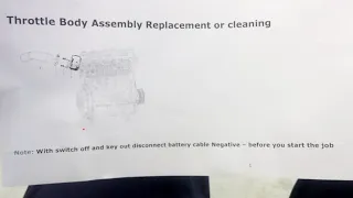 New Captiva 2021 Chevrolet Procedure Throttle Body Assembly Replacement or cleaning